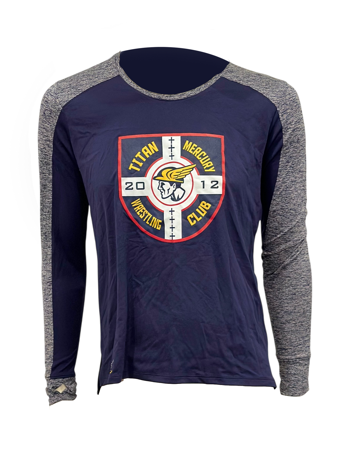 Blue and Grey TMWC Crest Long Sleeve Shirt
