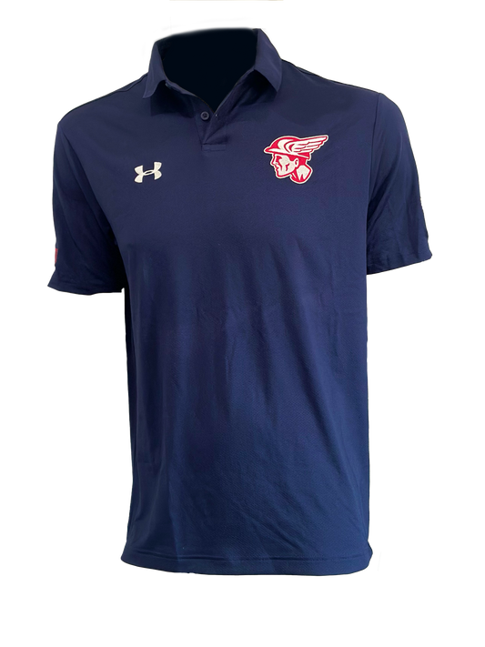 Navy UA Red and White Mercury Head Polo