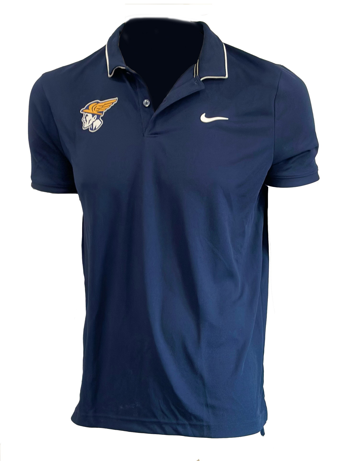 Navy Nike Yellow and White Mercury Head Polo