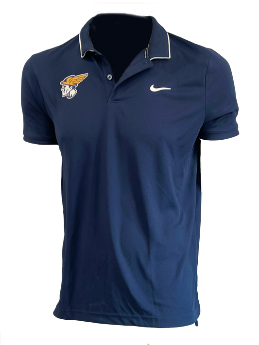 Navy Nike Yellow and White Mercury Head Polo