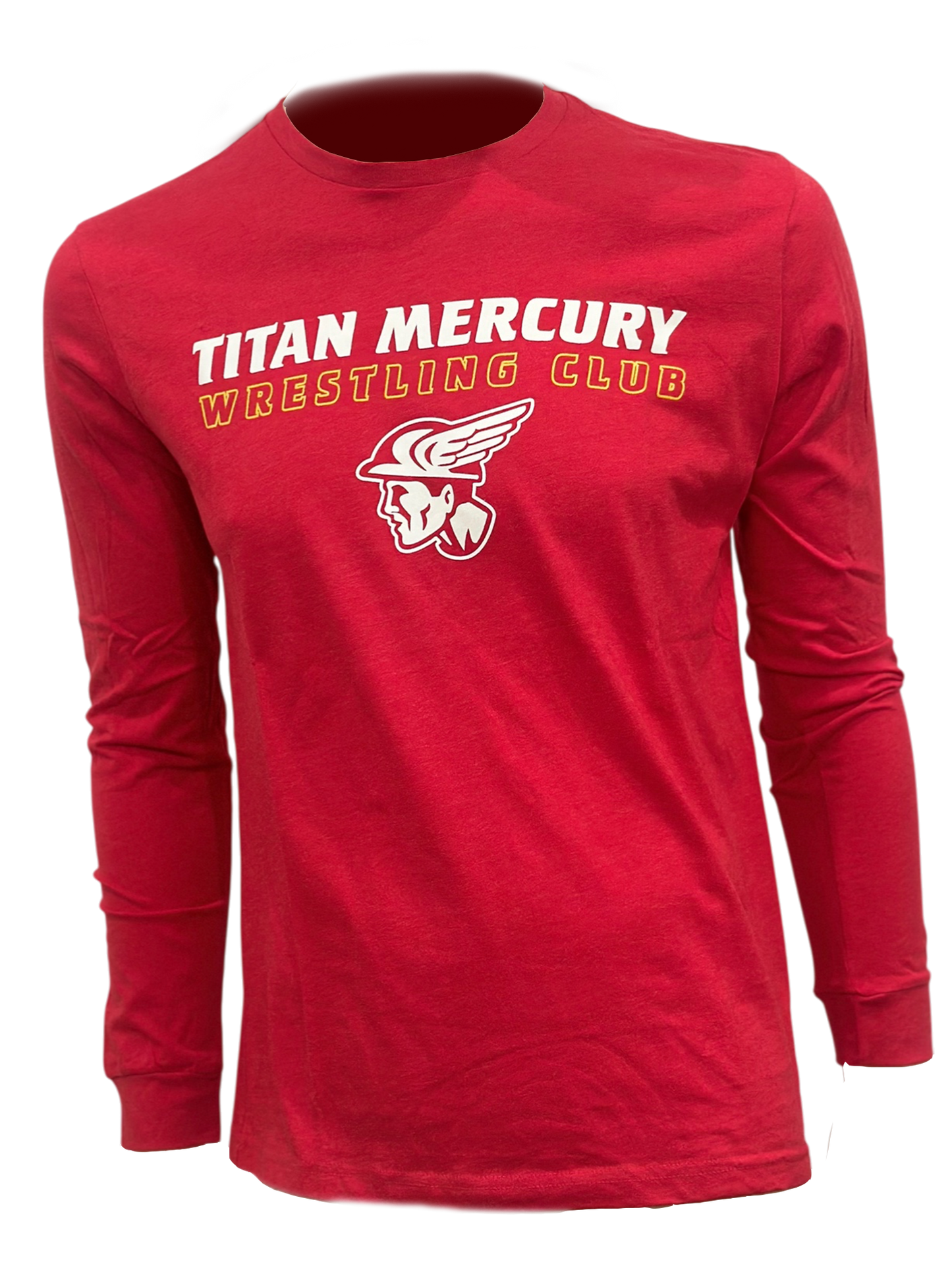 Red SL Long Sleeve White Mercury Head Tee