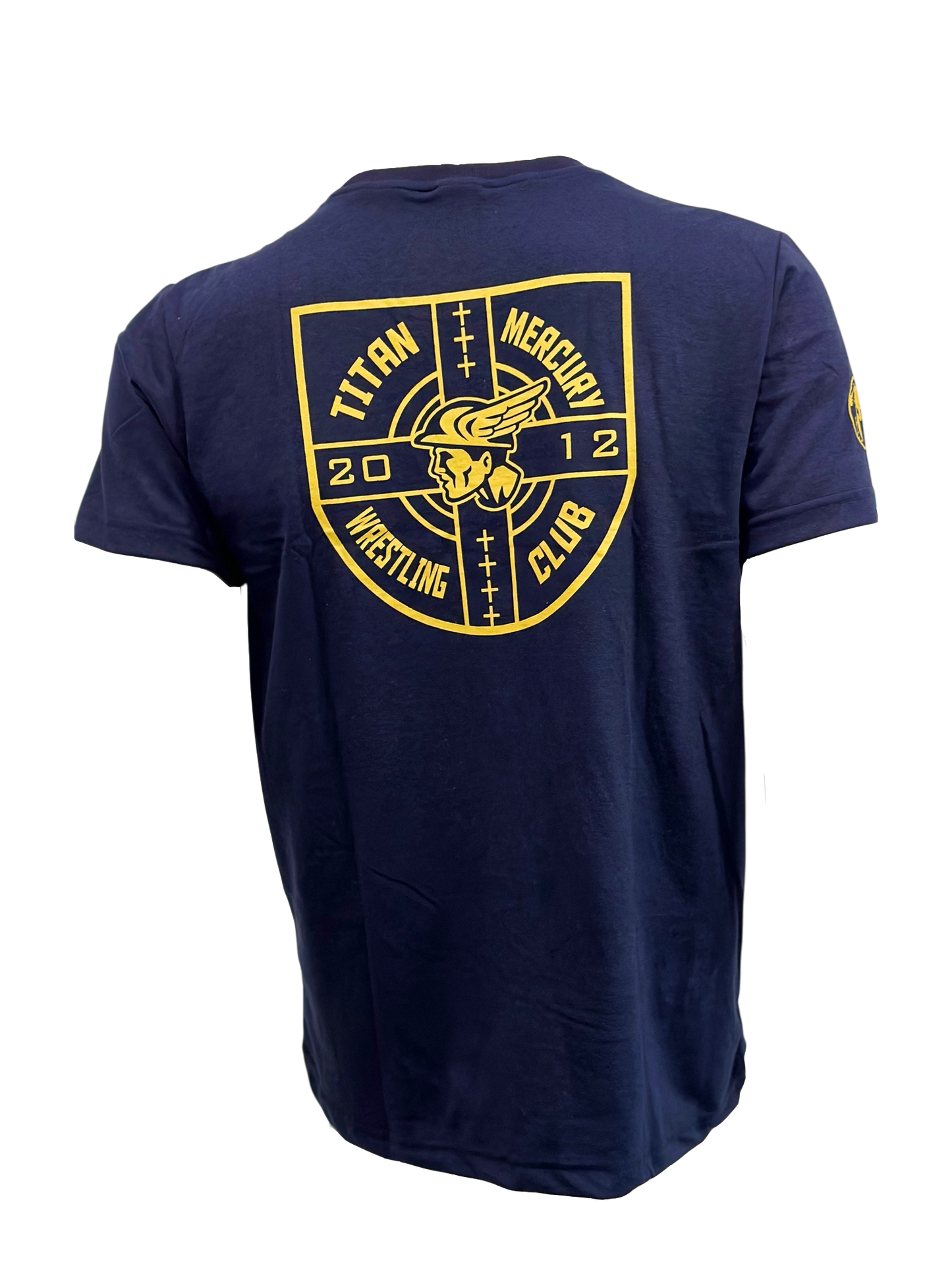 Navy Spartan Yellow Outline Tee